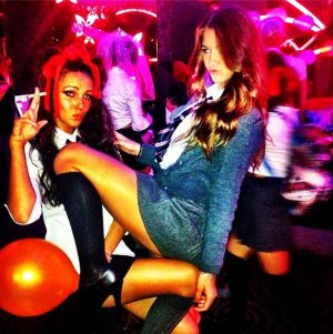 Brooke Vincent tweets a picture of her and Michelle Keegan on Kym Marsh's hen night.jpeg